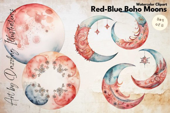 Download Boho Moon Magic | Watercolor Moons - Watercolor moon Collection