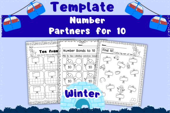 Download Winter Template Number Partners for 10 - Winter Collection