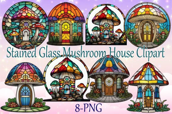 Download Stained Glass Mushroom House Bundle - Premium Resources