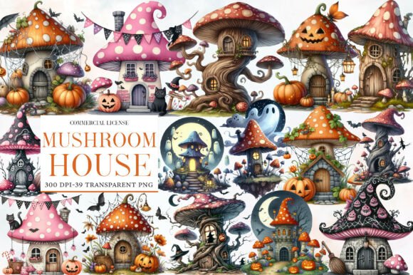 Download Halloween Mushroom House Clipart - Mushroom house Collection