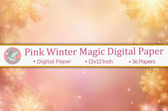 Download Pink Winter Magic Digital Paper - Winter Collection