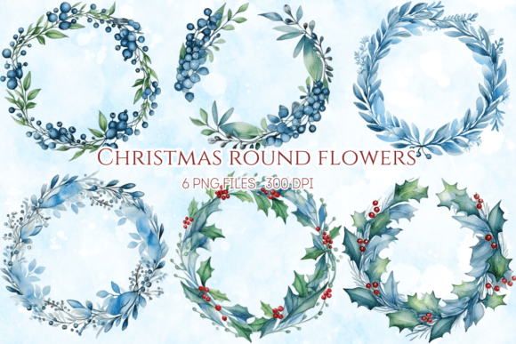 Download Christmas Flowers Winter Round Frame - Winter Collection