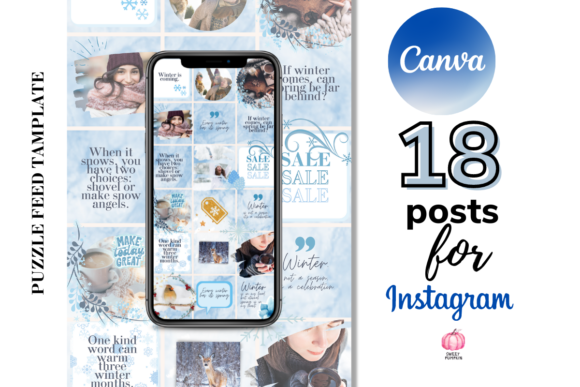 Download Blue Winter Instagram Puzzle Feed - Winter Collection