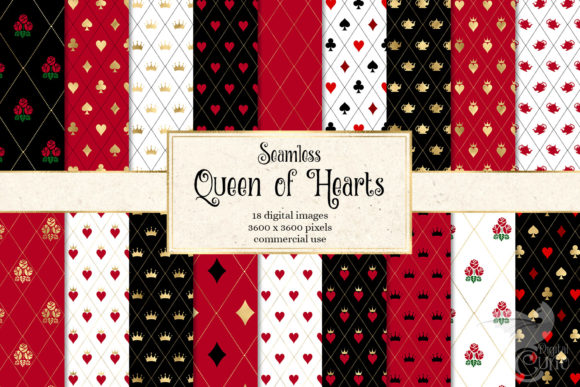 Download Queen of Hearts Digital Paper - Hearts digital paper Collection
