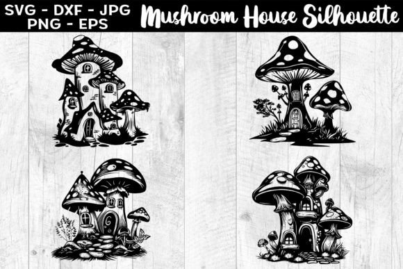 Download Mushroom House Silhouettes SVG EPS PNG - Mushroom house Collection