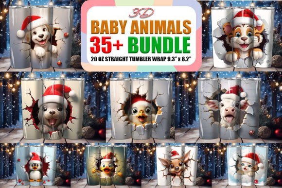 Download X-mas Baby Animals Tumbler Wrap Bundle - Animal Collection