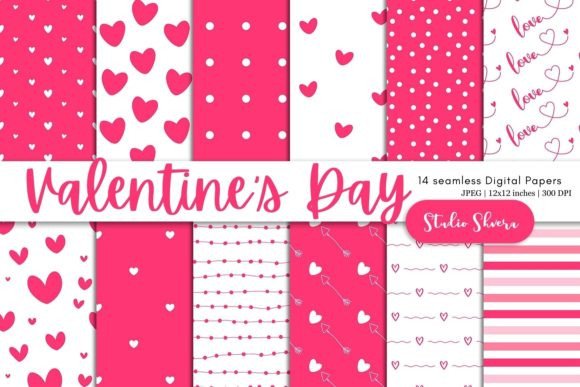 Download Cute Pink Valentine's Day Digital Paper - Premium Resources