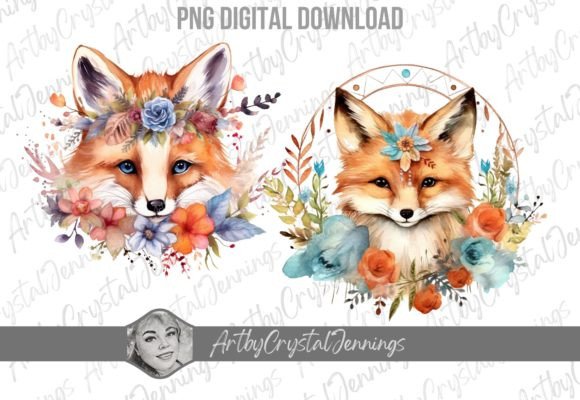 Download Watercolor Boho Fox Sublimation PNG - Sublimation png Collection