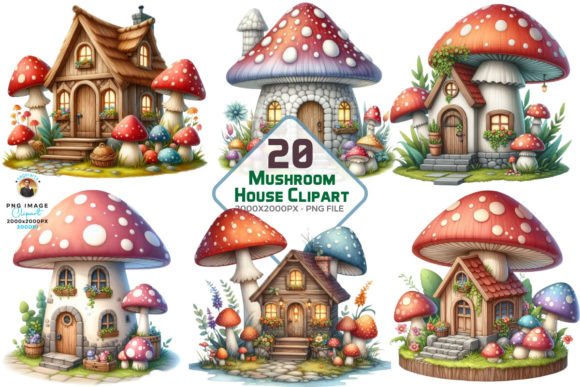 Download Watercolor Mushroom House Sublimation - Premium Resources